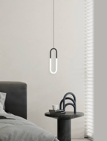 Светильник подвесной, черный, Elyfro, металл, 14*80 см, светодиодная, LED