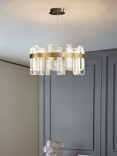 Светильник подвесной медный Evolqua, металл, трос 120 см, 40*30 см, LED