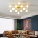 Люстра золотая Unevio, металл, стекло матовое, 80*17 см, светодиодная, LED, G9