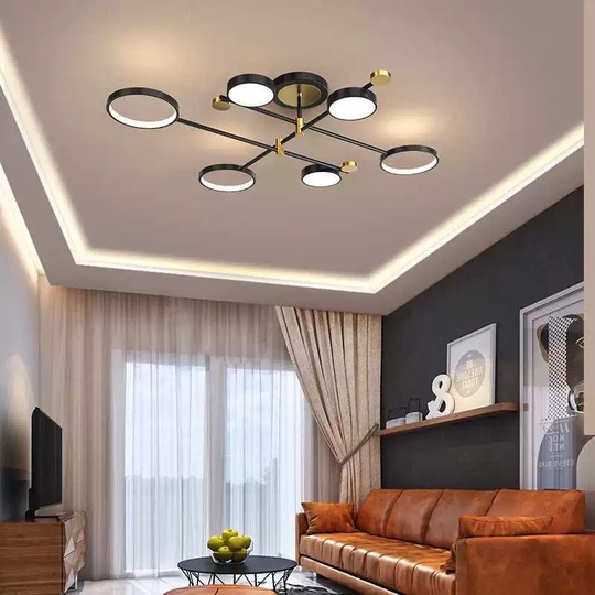 Люстра черная Elystrum, металл, 75*21 см, светодиодная, LED