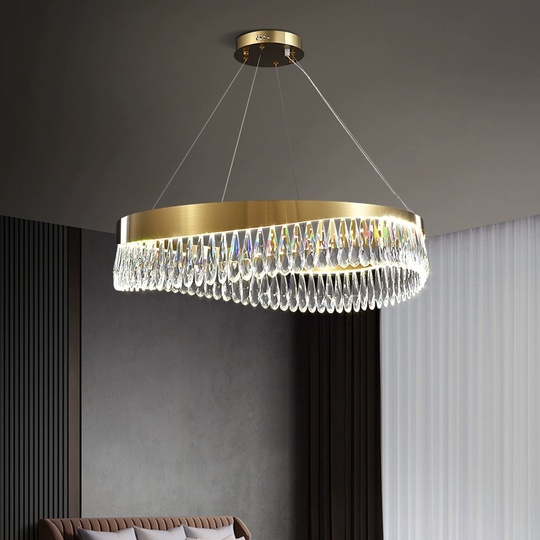 Люстра подвесная, медь, кристалл, GUNHAN 100*25, металл, LED.