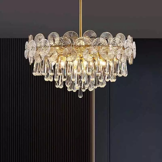 Люстра подвесная, бронза, кристалл, OSCAR 50*42 металл, E14.