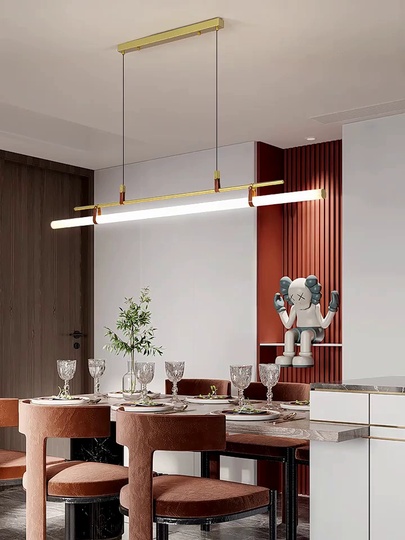 Люстра золотая Elmora, металл, 150*18 см, светодиодная, LED