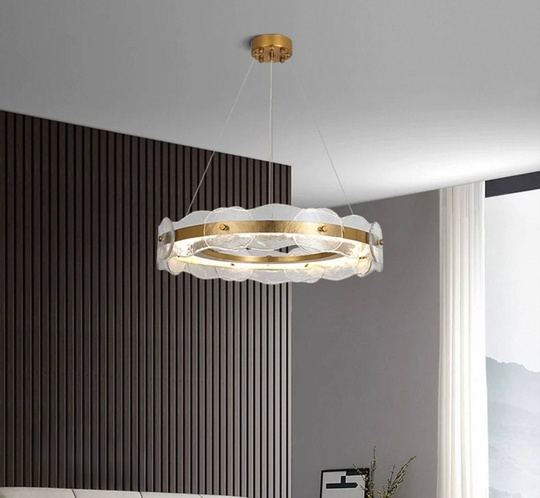 Светильник подвесной бронзовый Elviku, металл, трос 150 см, 90*13 см, LED