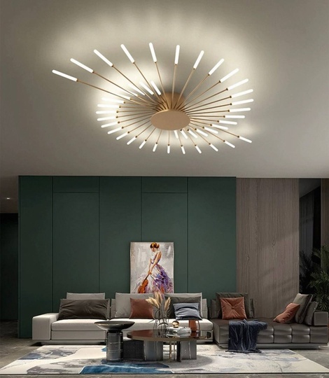 Люстра золотая Eltora, металл, 80*7 см, светодиодная, LED