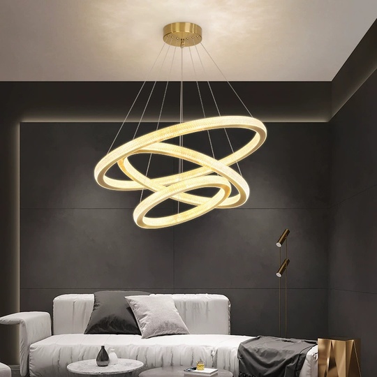 Люстра подвесная, медь, ПММА, GUS 100*80*60 металл, LED.
