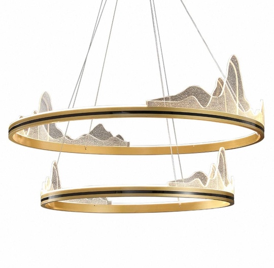 Люстра подвесная, медь, ПММА, ABBAS GOLD 40*60, металл, LED
