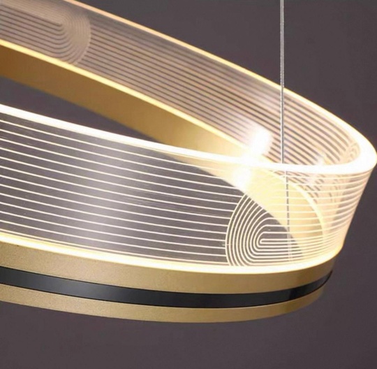 Люстра подвесная, золото, ПММА, MYLES GOLD 80*7, металл, LED