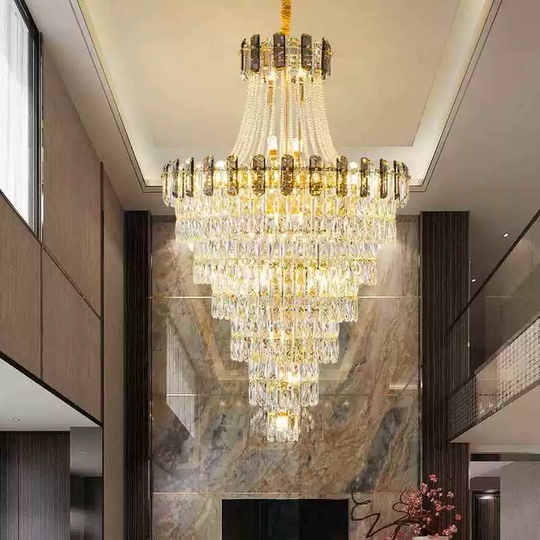 Люстра подвесная, золото, кристалл, LARK 50*90 металл, E14.
