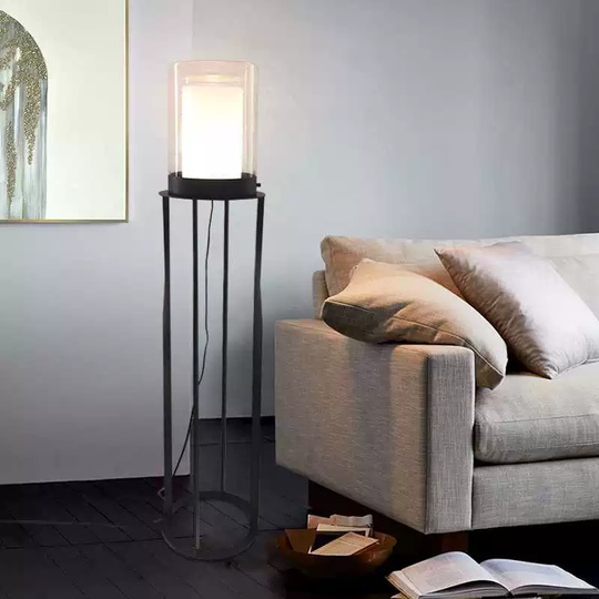 Торшер черный Velyon, 32*158 см, LED, кнопка, металл, 14 Вт