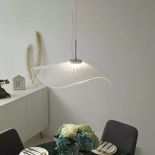 Люстра подвесная, серебро, ПММА, BENWICK 40*20, металл, LED.