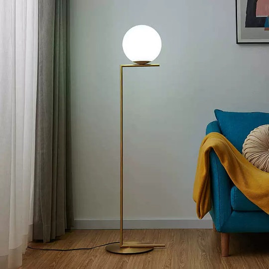 Торшер золото Lumina, 30*30, 155 см, светодиодный, Е27, металл, 15 Вт