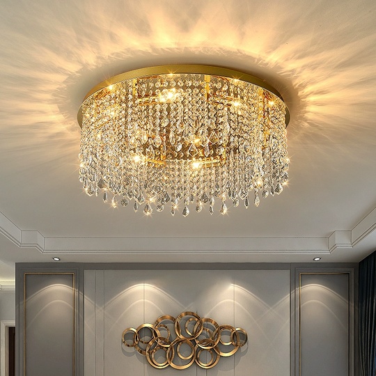 Люстра подвесная, золотой, кристалл, SPARKLING 30*17, металл, E14.