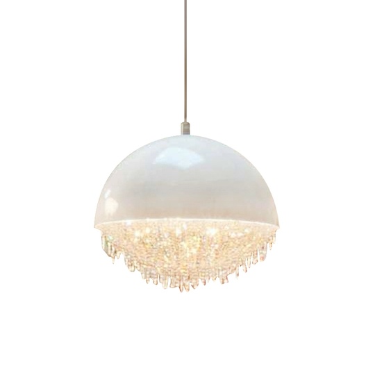 Люстра подвесная, серебро, белый, кристалл, SALENA 30*35 металл, LED.