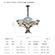 Дизайнерский светильник медь 78*60 см, LED, E14, медь, хрусталь