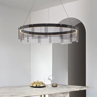 Люстра подвесная, черный, ПММА, MANUEL 60*20 металл, LED.