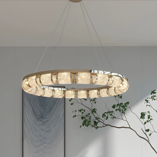 Люстра подвесная, медная, Elaxor, металл, 100*10 см, LED