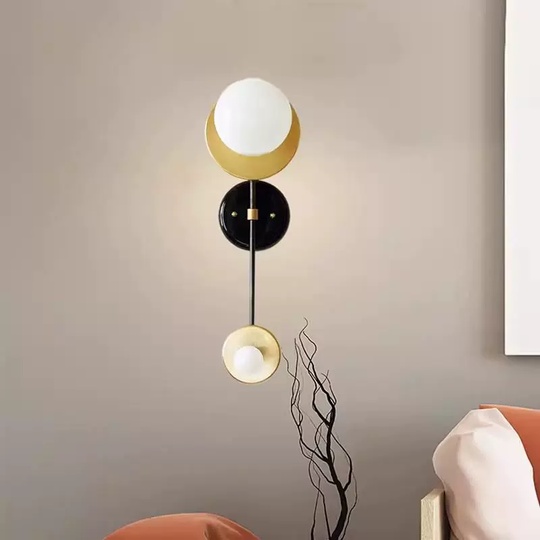 Настенный светильник, БРА BATUR 18*50, черный, бронза, металл, LED.