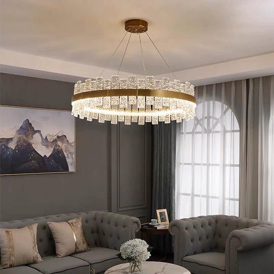 Люстра подвесная, медный, хрусталь, FASHIONABLE 80*16, металл, LED.
