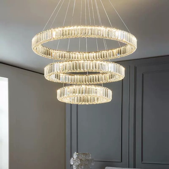 Люстра подвесная CALISKAN 100*150 золотой, хрусталь, металл, LED.