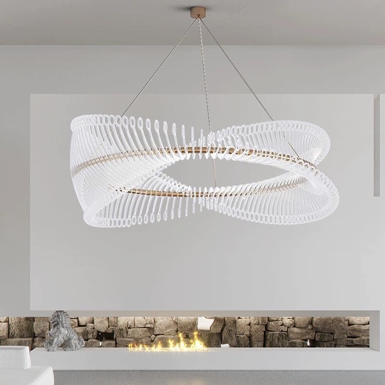 Люстра подвесная, медь, ПММА, HERVEY 120*24, металл, LED