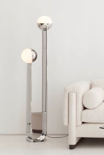 Торшер хром Elymor, 39*155 см, LED, Е27*2, металл, 24 Вт