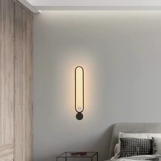 Настенный светильник, Бра, GEOFFREY 10*52, черный, металл, LED.
