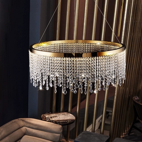 Люстра подвесная FATMA 40*30 бронза, хрусталь, металл, LED.