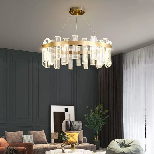 Светильник подвесной медный Evolqua, металл, трос 120 см, 80*30 см, LED