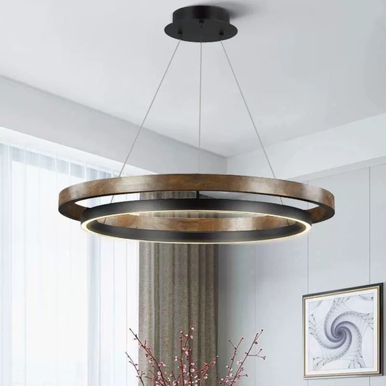 Светильник подвесной черный, коричневый Elyxen, металл, 80*95 см, LED