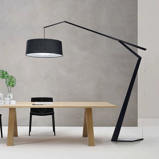 Торшер, черный, Lumens 186*186, светодиодный, E27, металл, ткань