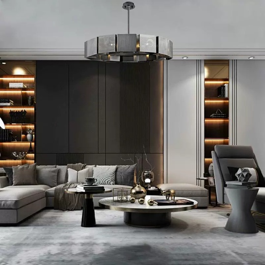 Светильник подвесной черный, матовое серебро Elyfrin, металл, трос 50 см, 100 *16 см, подвесная, G9, 5 Вт