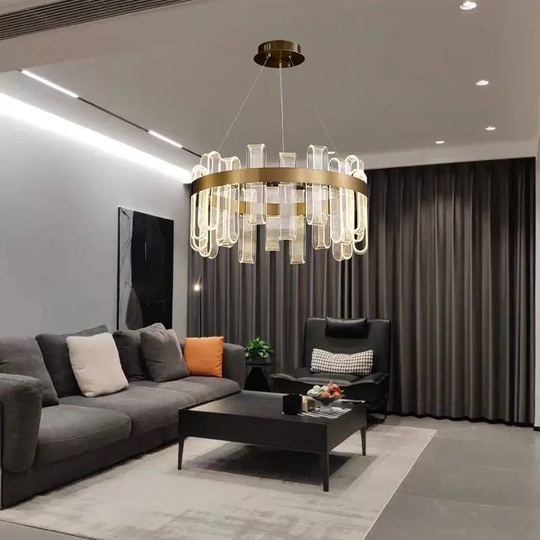 Светильник подвесной медный Evolqua, металл, трос 120 см, 80*30 см, LED