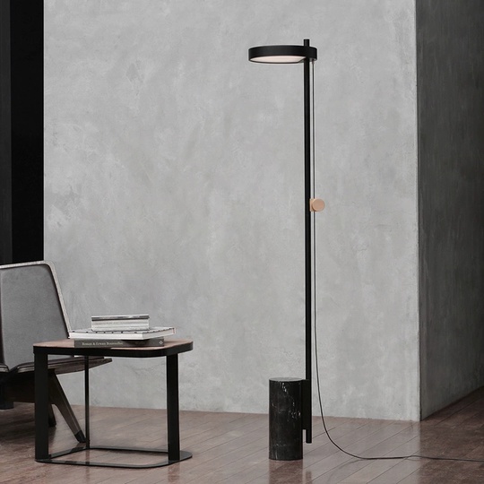 Торшер черный Lumen, 28*28*165 см, LED, ПММА, мрамор, 10 Вт