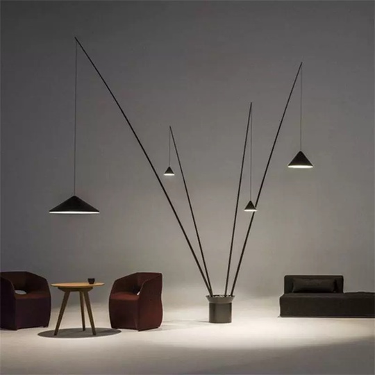 Торшер черный North Vibia3, 145*225 см, LED, Е27*4, металл, 10 Вт