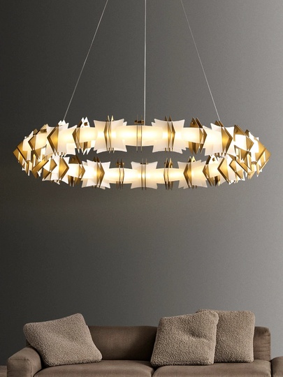 Светильник подвесной медный Elymbriah, металл, трос 100 см, 60*13 см,  LED