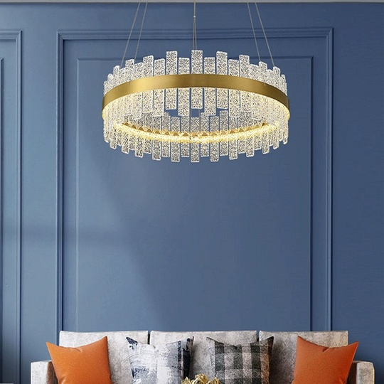 Люстра подвесная, медный, хрусталь, FASHIONABLE 80*16, металл, LED.