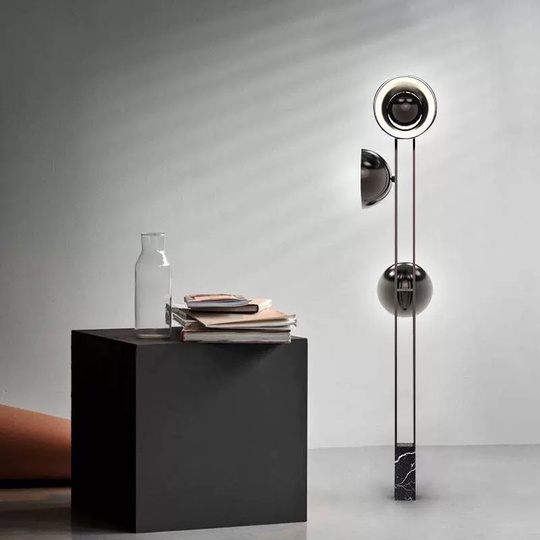 Торшер черный Elurian, 30*160 см, LED, E27, мрамор, 10 Вт