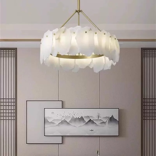 Светильник подвесной медный Altreva, медь, мрамор, 65*25 см, LED