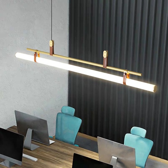 Люстра золотая Elmora, металл, 80*18 см, светодиодная, LED