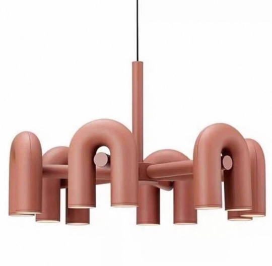 Светильник подвесной красный Elyquor, металл, трос 150 см, 100*38 см, LED