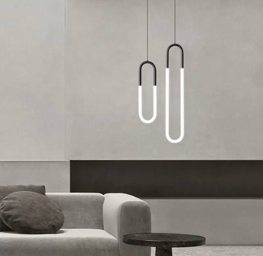 Светильник подвесной, черный, Elyfro, металл, 14*40 см, светодиодная, LED