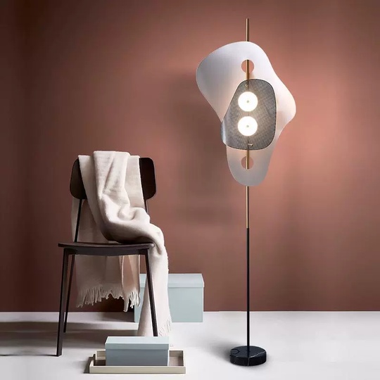 Торшер бело-синий Aerisyn, 55*55*180 см, LED, 5 Вт, мрамор, 5 Вт