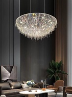 Люстра подвесная, хром, кристалл, ROSIE 100*45 металл, G9.