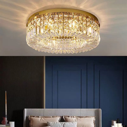 Люстра подвесная, золотой, кристалл, SOPHISTICATED 50*18, металл, LED.
