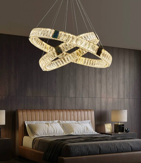Люстра подвесная CAGLA 80*150 бронза, кристалл, металл, LED.
