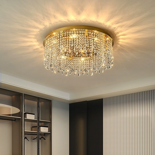 Люстра подвесная, золотой, кристалл, SPARKLING 40*17, металл, E14.