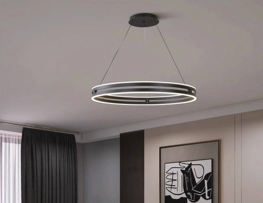 Светильник подвесной черный Elypz, металл, трос 120 см, 100*7.5 см, LED