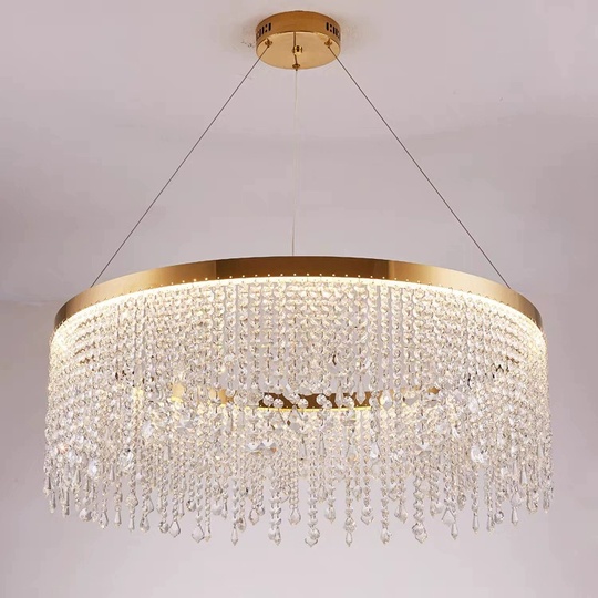 Люстра подвесная FATMA 40*30 бронза, хрусталь, металл, LED.