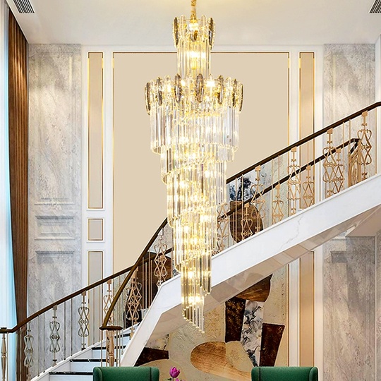 Люстра подвесная, золото, кристалл, PEACH 50*180 металл, E14.